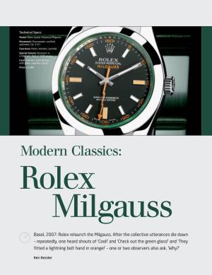 Modern Classics: Rolex Milgauss 2 Basel, 2007: Rolex Relaunch the Milgauss