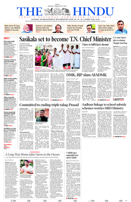 Sasikala Set to Become T.N. Chief Minister