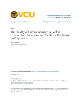 The Fluidity of Human Intimacy: a Look at Relationship Orientation and Identity with a Focus on Polyamory" (2014)