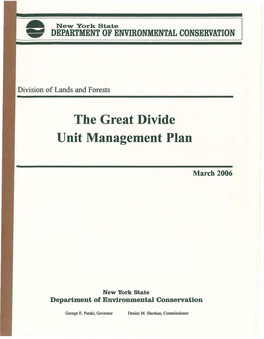 Great Divide Unit Management Plan