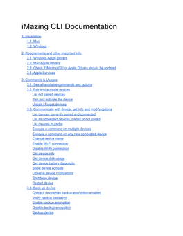 Imazing CLI Documentation