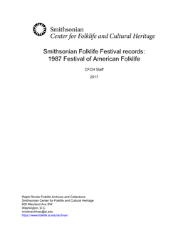 1987 Festival of American Folklife