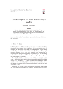 Constructing the Tits Ovoid from an Elliptic Quadric