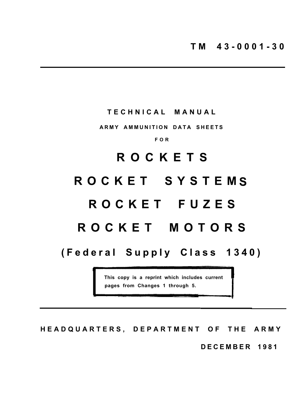 TM 43-0001-30, Rockets