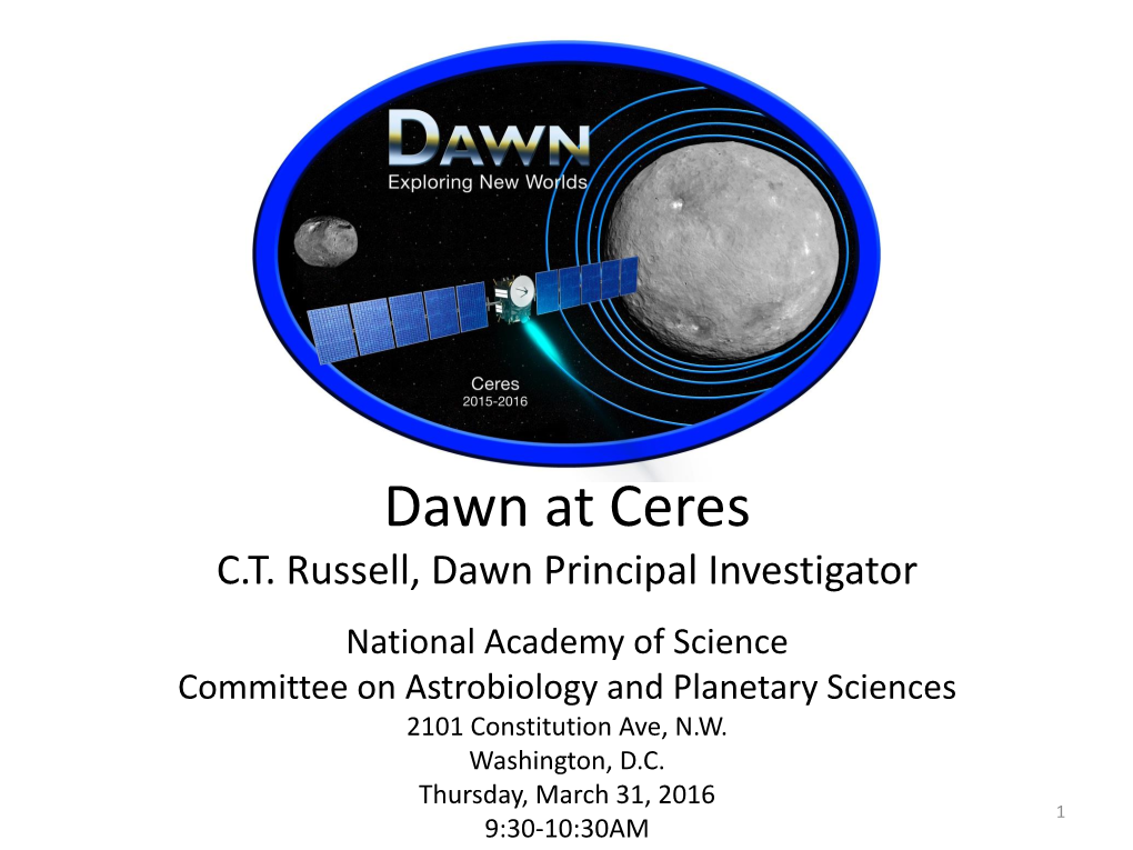 Dawn Comes to Ceres