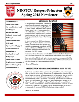 NROTCU Rutgers-Princeton Spring 2018 Newsletter