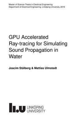 GPU Accelerated Ray-Tracing for Simulating Sound Propagation in Water