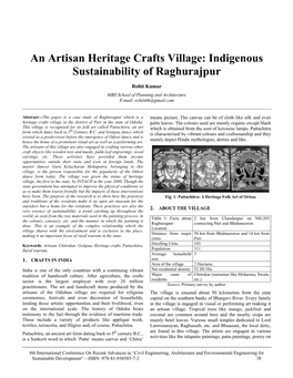 An Artisan Heritage Crafts Village: Indigenous Sustainability of Raghurajpur
