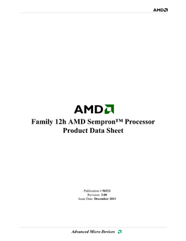Family 12H AMD Sempron Processor Product Data Sheet