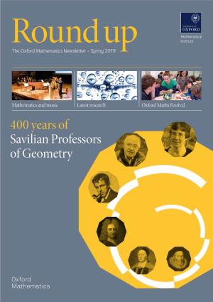 400 Years of Savilian Professors of Geometry