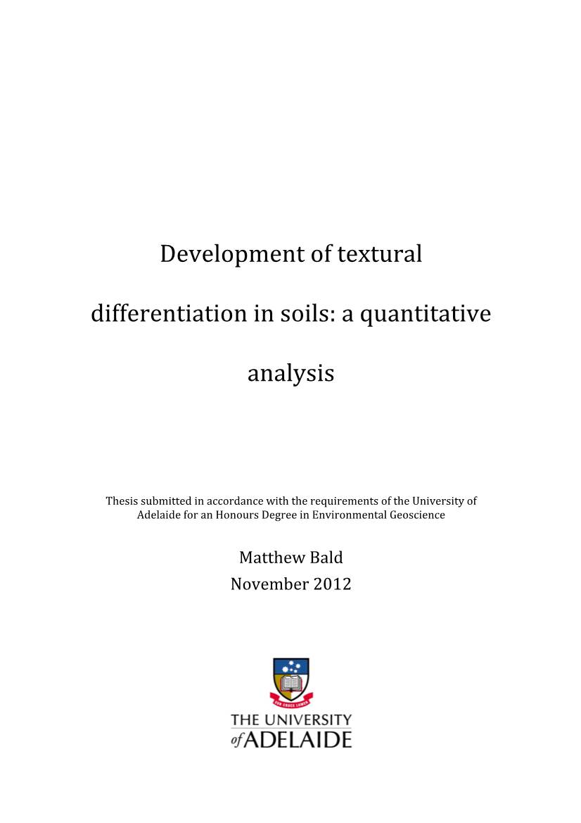 Development of Textural Differentiation in Soils: a Quantitative Analysis