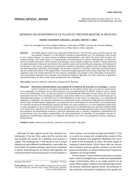 Genomics and Bioinformatics As Pillars of Precision Medicine in Oncology