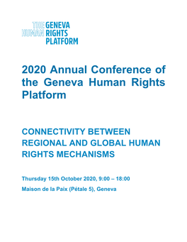 2020 Annual Conference of the Geneva Human Rights Platform