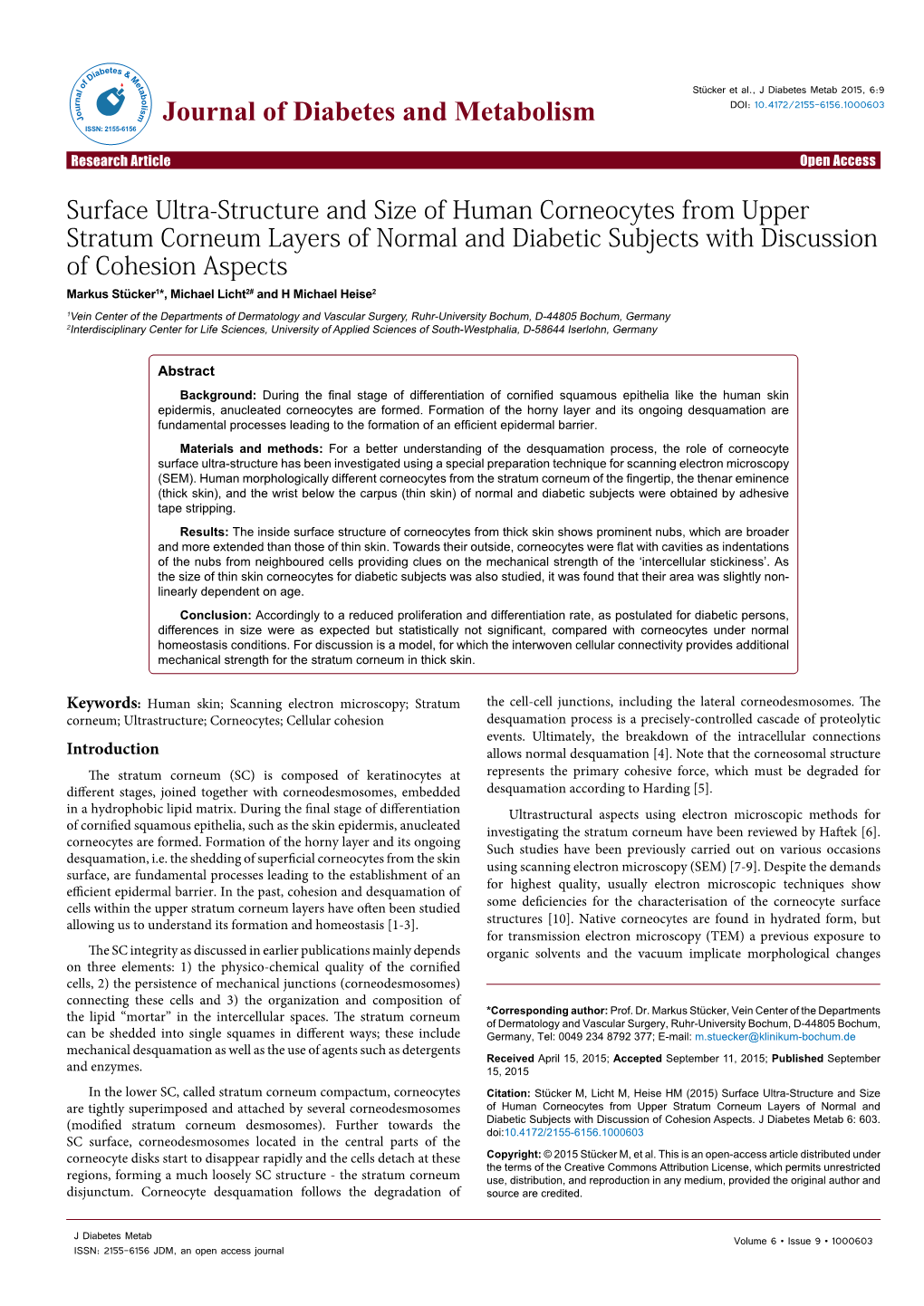 Surface Ultra-Structure and Size of Human Corneocytes from Upper