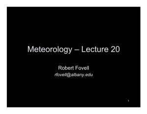Meteorology – Lecture 20