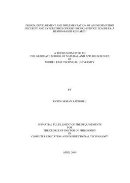 Design, Development and Implementation of an Information Security and Cyberethics Course for Pre-Service Teachers: a Design-Based Research