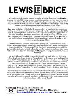 Lewis Brice Bio 2019X