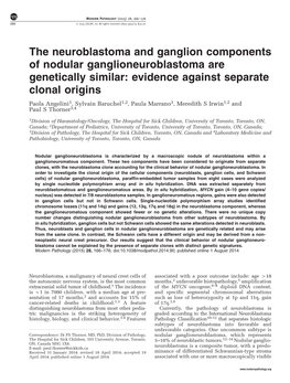 The Neuroblastoma and Ganglion Components of Nodular