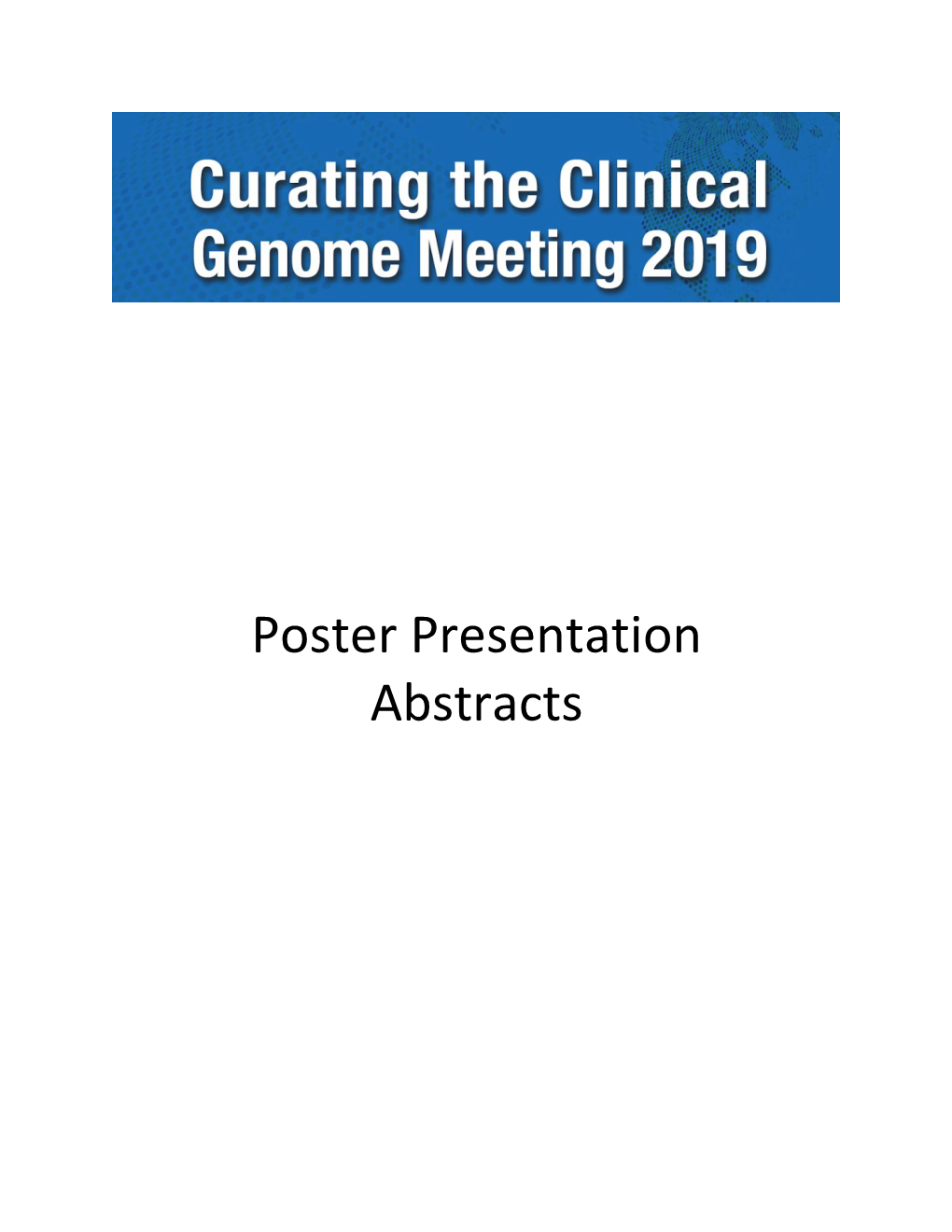 Abstracts Selected for Poster Presentations
