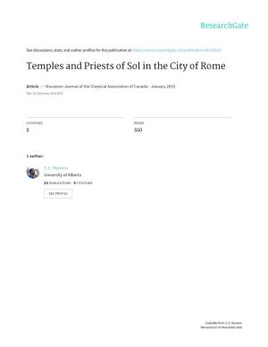 Temples and Priests of Sol in the City of Rome