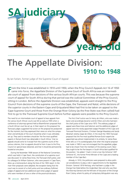 The Appellate Division: 1910 to 1948