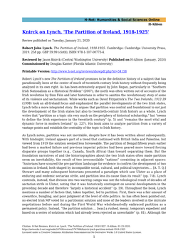 Knirck on Lynch, 'The Partition of Ireland, 1918-1925'
