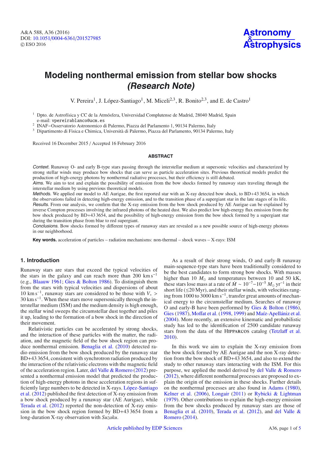 Modeling Nonthermal Emission from Stellar Bow Shocks (Research Note)