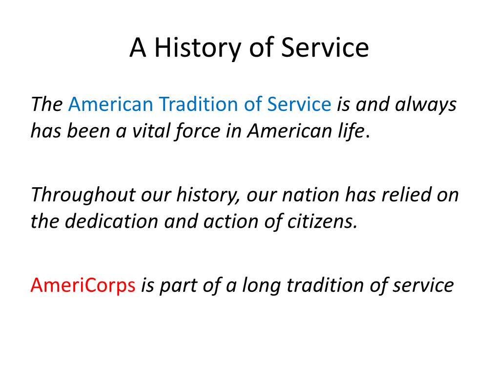 Americorps History