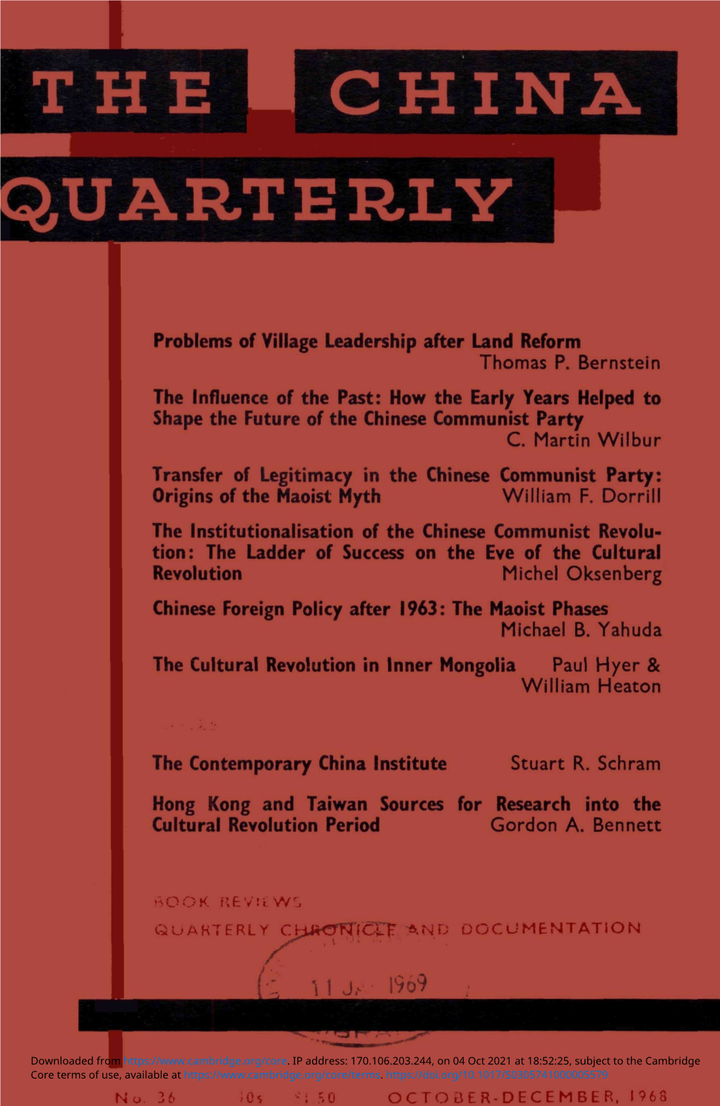 CQY Volume 36 Cover and Front Matter