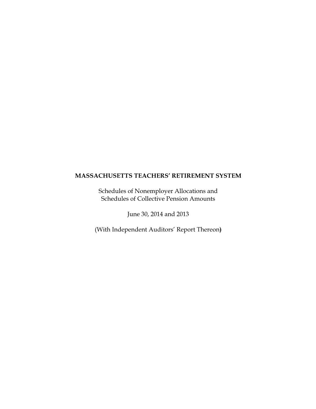 FY2015 GASB 68 Report, Dated September 25, 2015