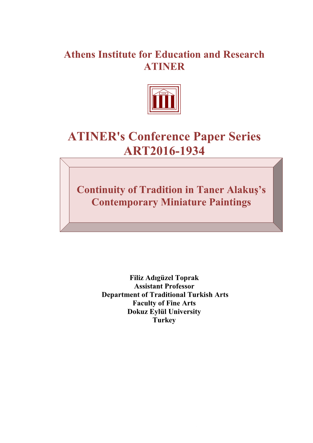 ATINER's Conference Paper Series ART2016-1934