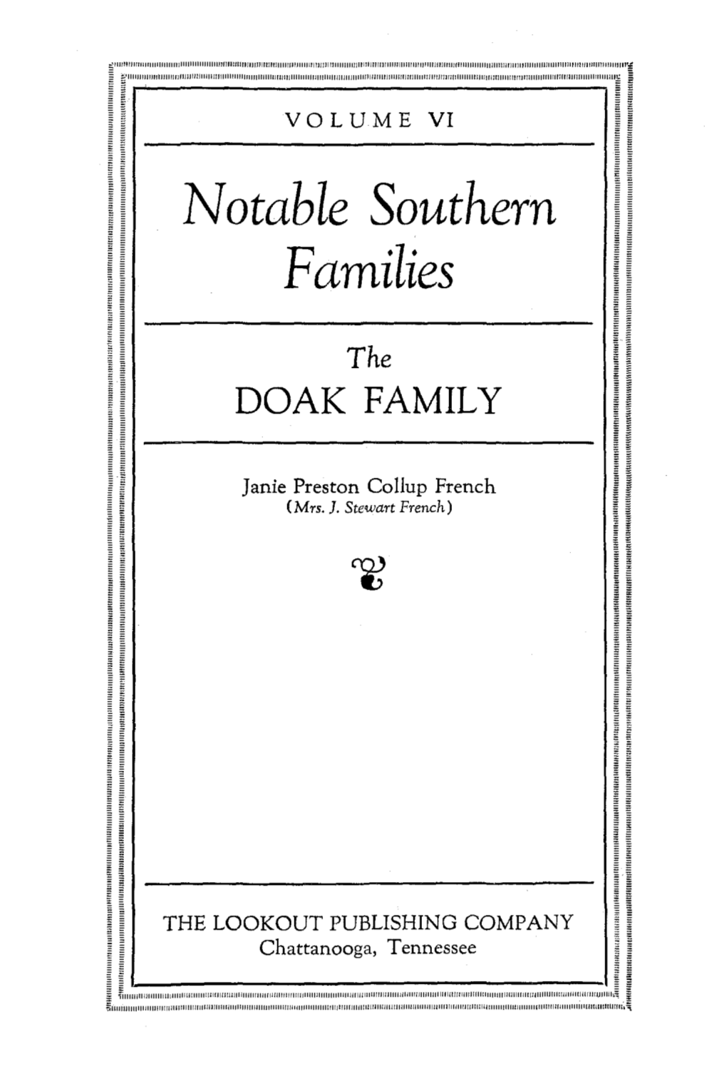 Genealogy of the Reverend Samuel Doak, Dd