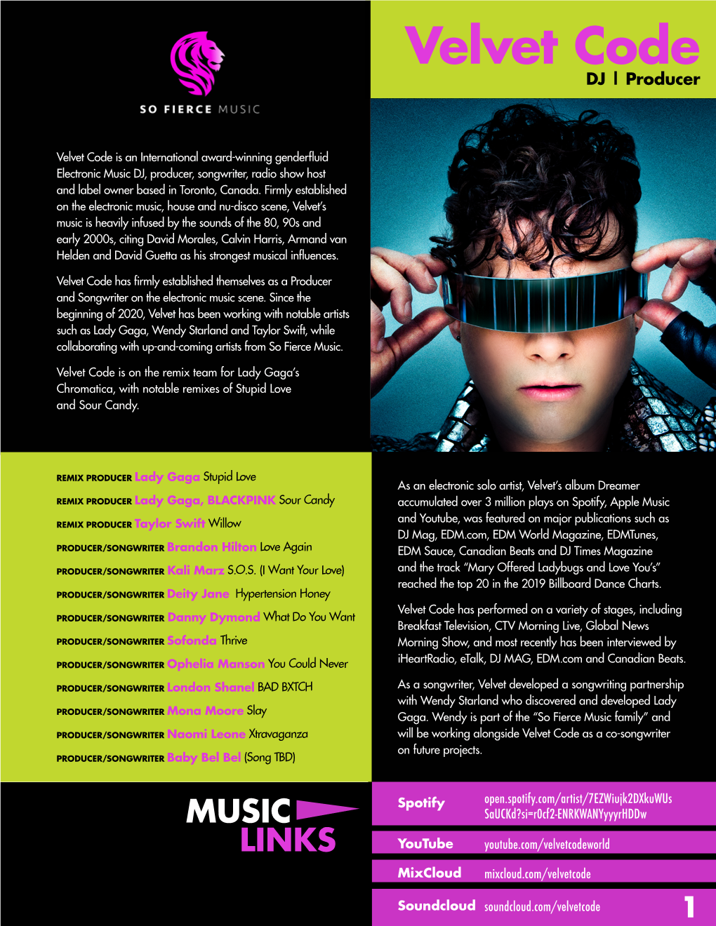 Downloads/Buzz202012-WEB.Pdf PRESS RELEASES: Canadian Beats: Velvet Code Collaborates with Velvet Code Launches So Fierce Music, Multi-Platinum NY City Producer