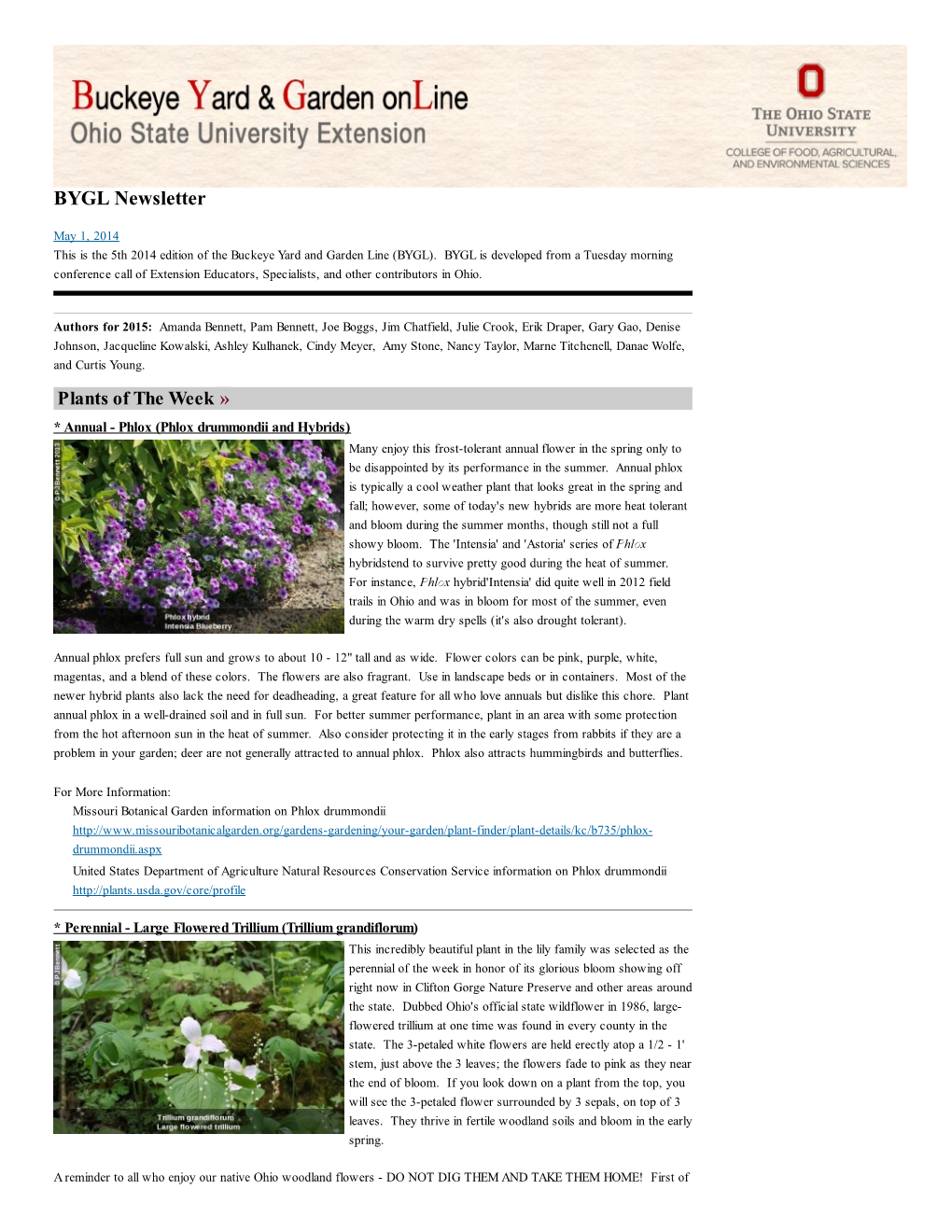 BYGL Newsletter | Buckeye Yard & Garden Online