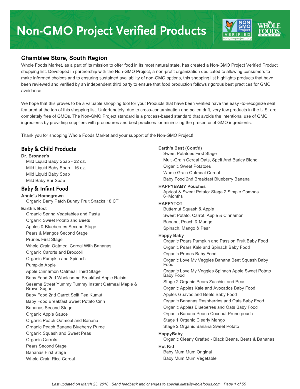 Non-GMO Project Verified Products