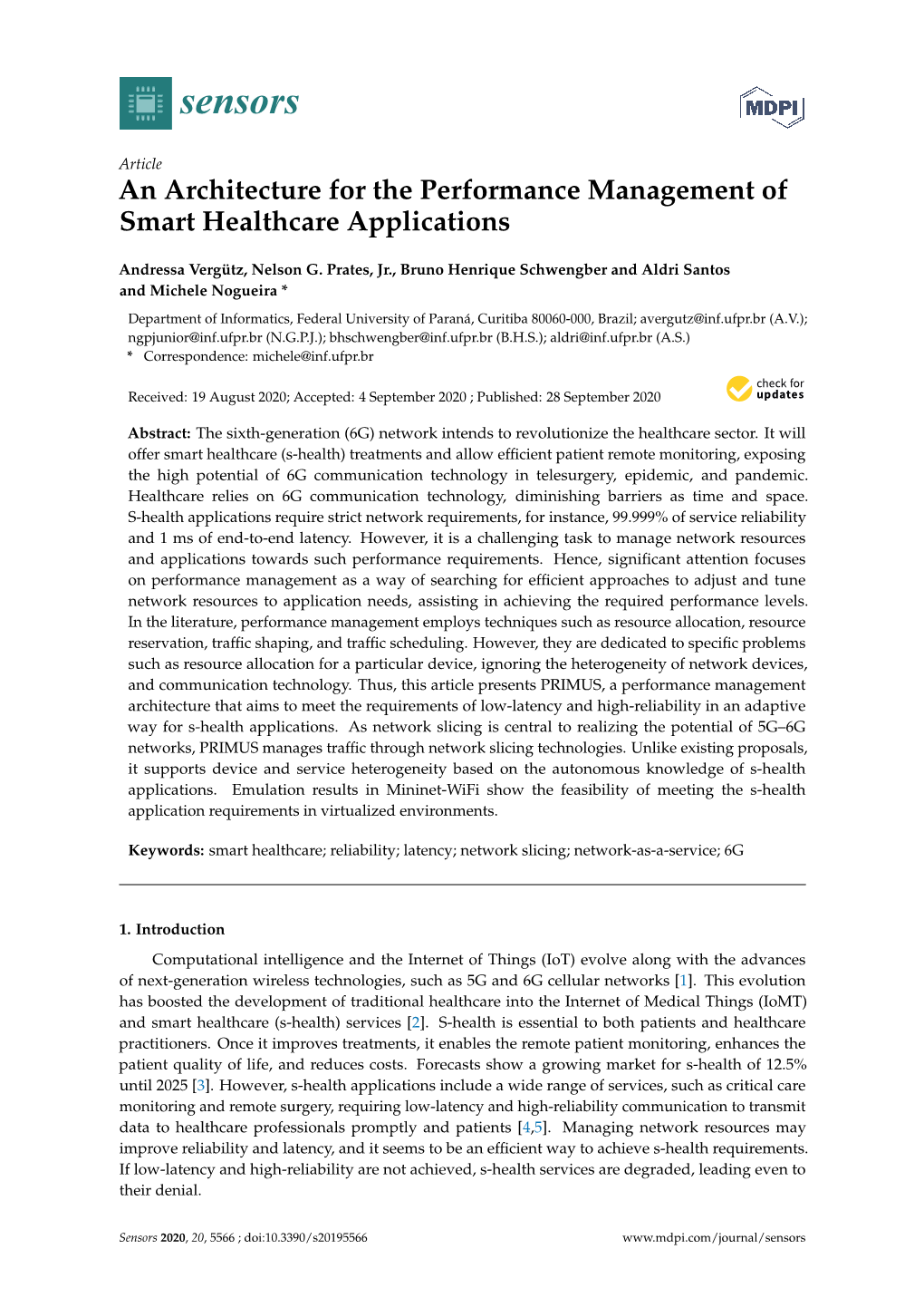 An Architecture for the Performance Management of Smart Healthcare Applications