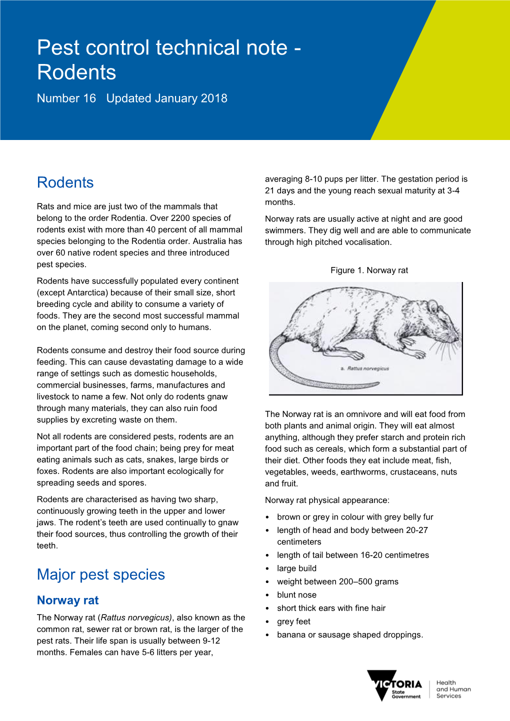 Pest Control Technical Note - Rodents Number 16 Updated January 2018