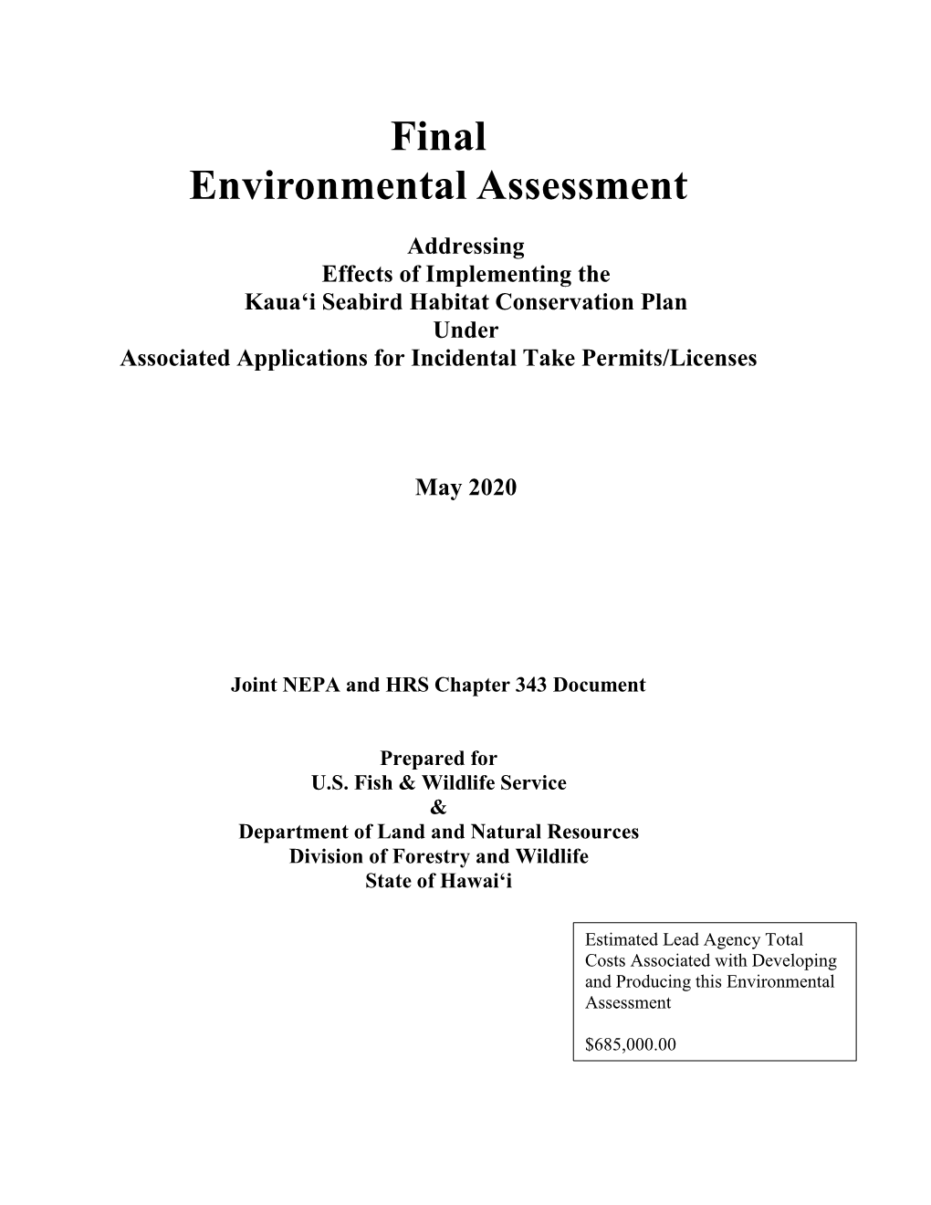 Final Environmental Assessment