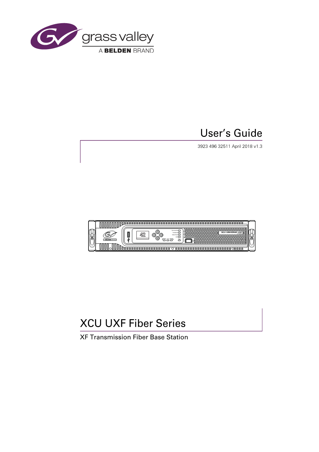 XCU UXF Fiber Series User's Guide