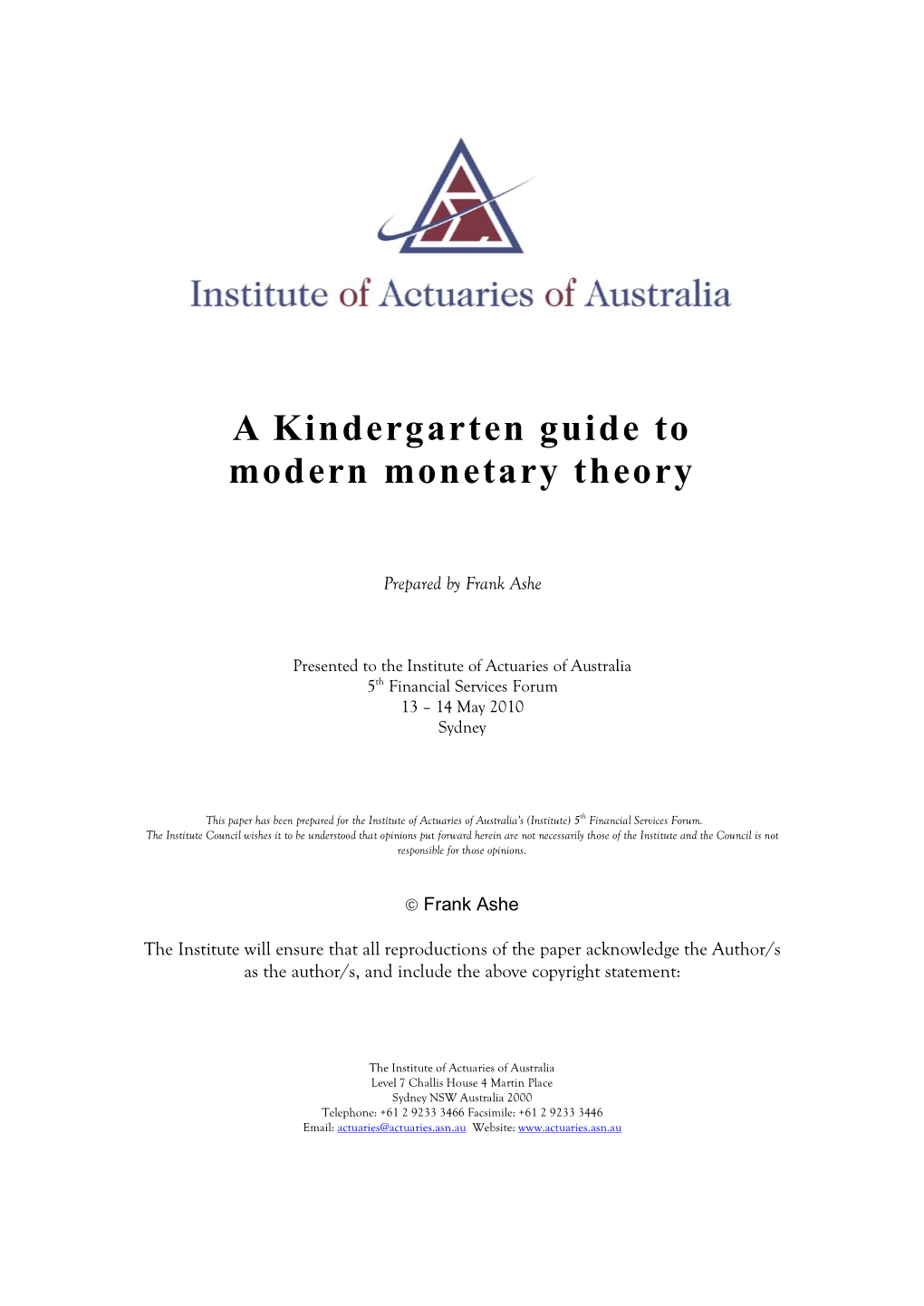 A Kindergarten Guide to Modern Monetary Theory