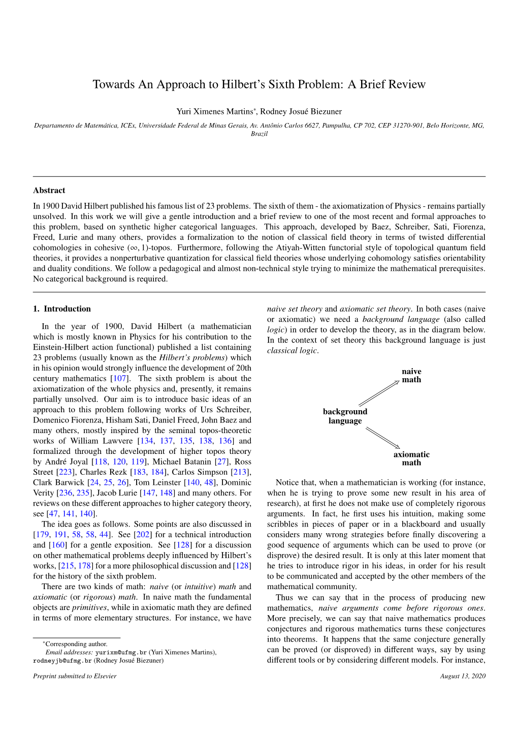 Towards an Approach to Hilbert's Sixth Problem