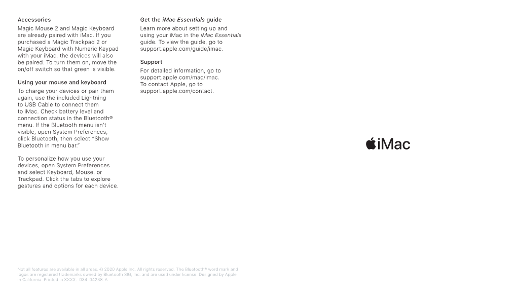 Imac Quick Start Guide