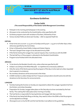 Gurdwara Guidelines