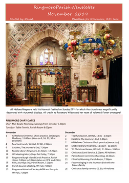 Ringmore Parish Newsletter November 2019