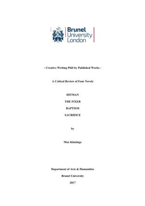 Creative Writing Phd by Published Works