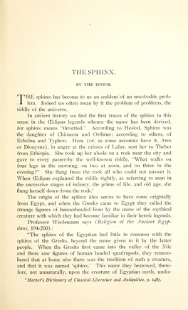 The Sphinx ( Illustrated)
