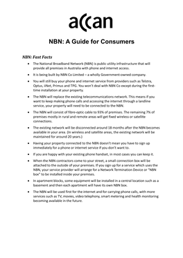 NBN: a Guide for Consumers