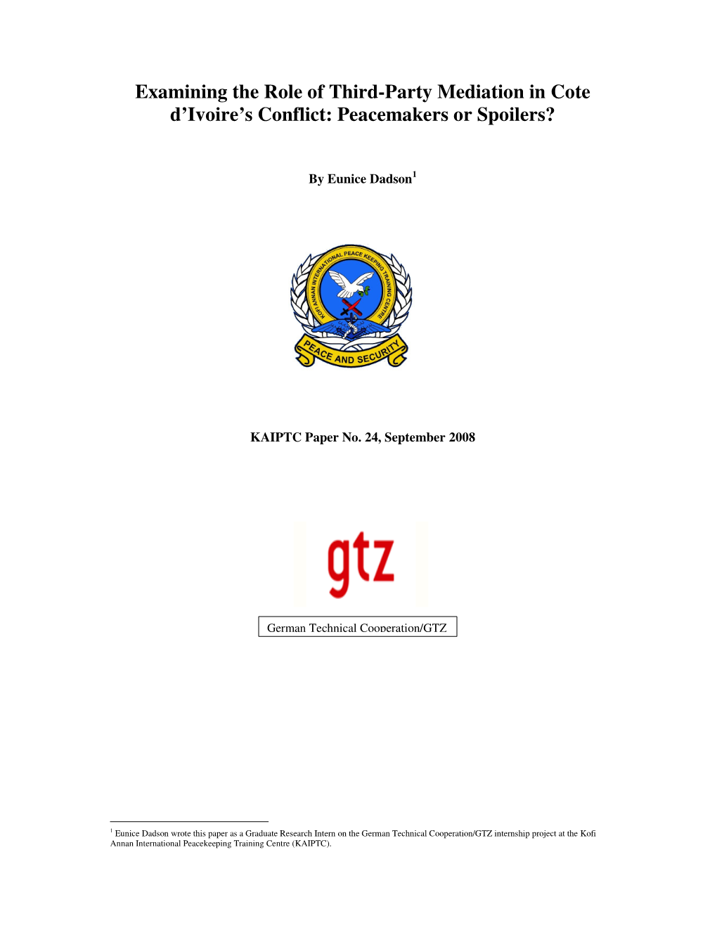 Examining the Role of Third-Party Mediation in Cote D'ivoire's Conflict