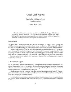 Greek Verb Aspect