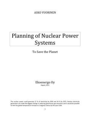 Planning of Nuclear Power Systems